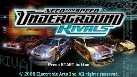 Need for Speed Underground Rivals title screen for PSP